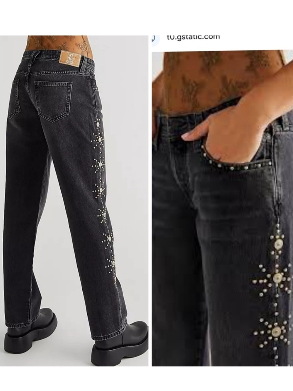 Free People Cooper Studded Boyfriend Jeans - Picture 2 of 7